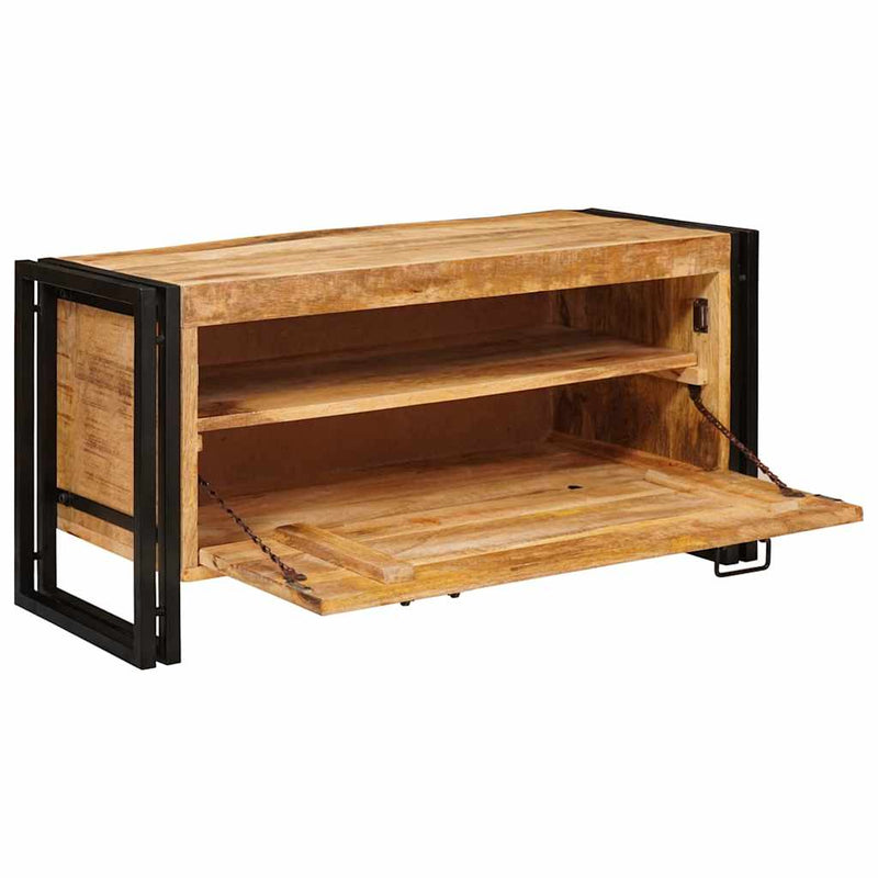 vidaXL Cipőszekrény polcokkal Barna 90 x 38 x 45 cm tömör mangófa