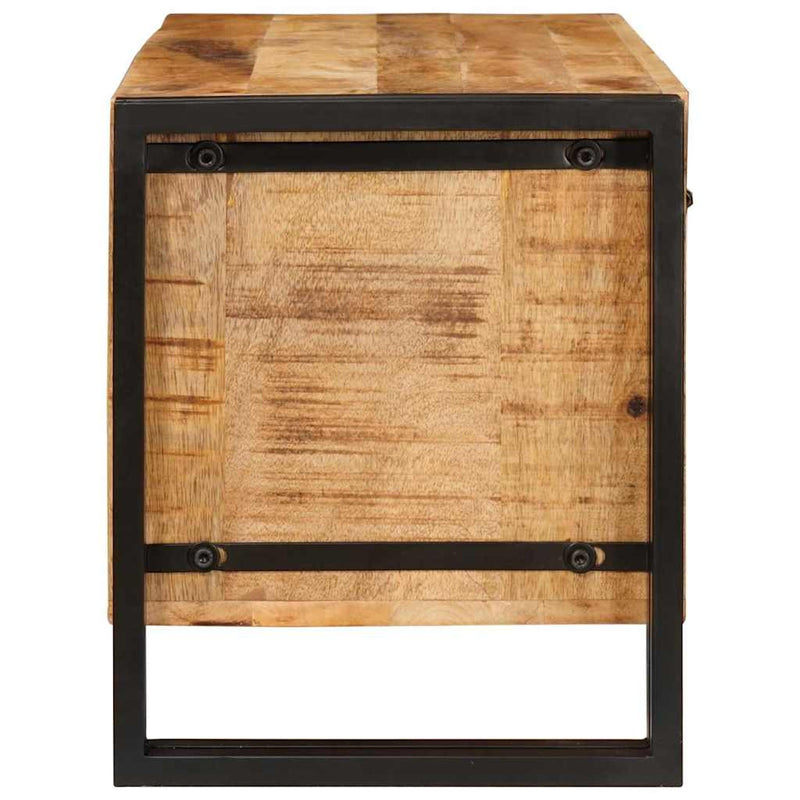 vidaXL Cipőszekrény polcokkal Barna 90 x 38 x 45 cm tömör mangófa