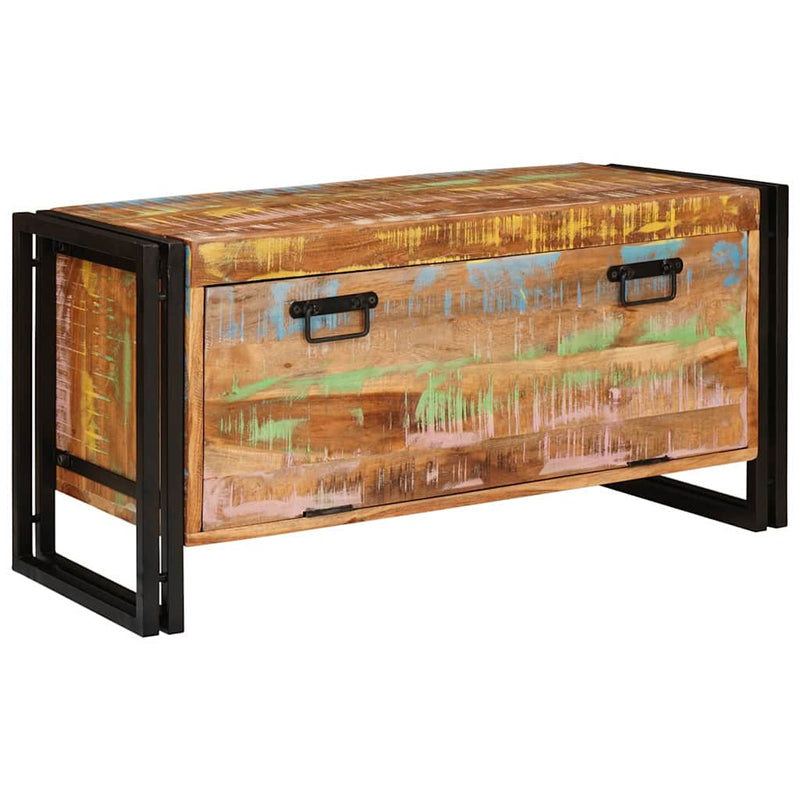 vidaXL Cipőszekrény Barna 90 x 38 x 45 cm tömör újrahasznosított fa