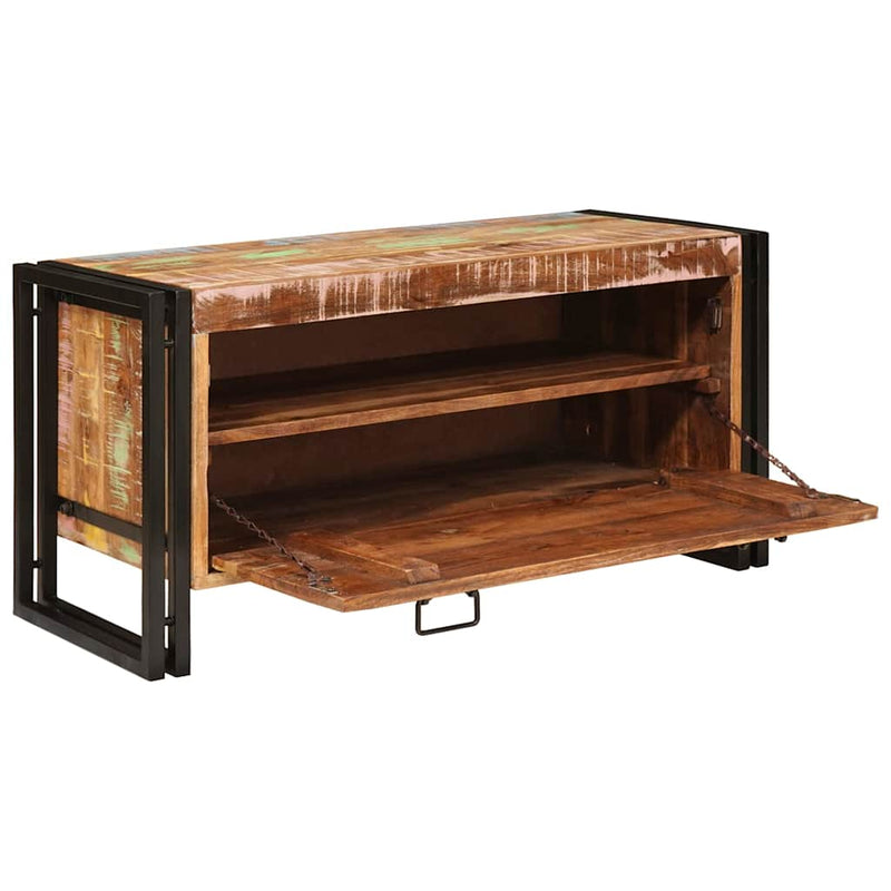 vidaXL Cipőszekrény Barna 90 x 38 x 45 cm tömör újrahasznosított fa