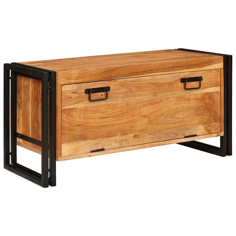 vidaXL Cipőszekrény polcokkal Barna 90 x 38 x 45 cm tömör akácfa