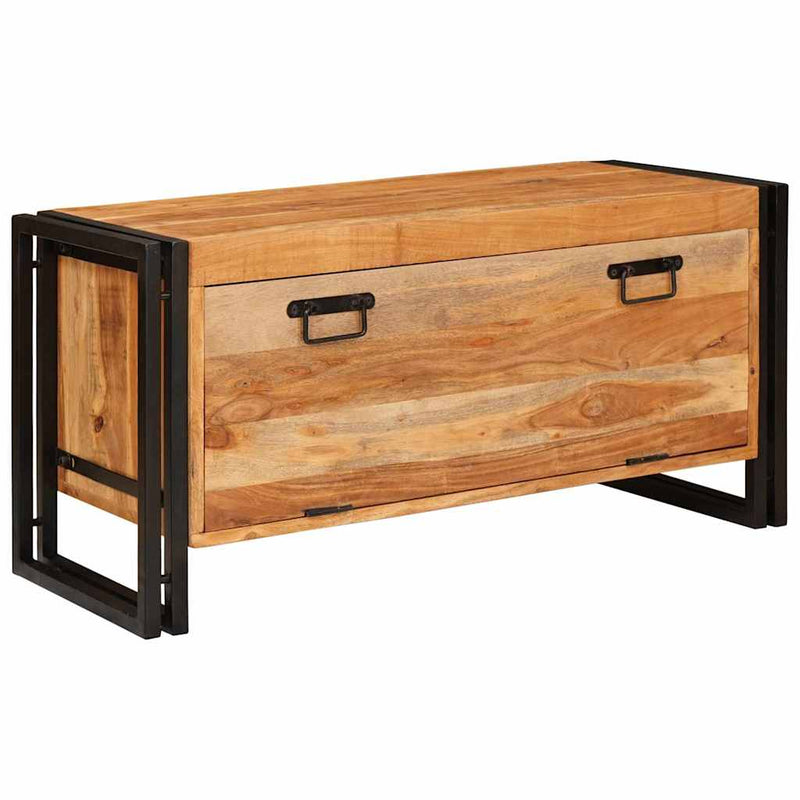vidaXL Cipőszekrény polcokkal Barna 90 x 38 x 45 cm tömör akácfa