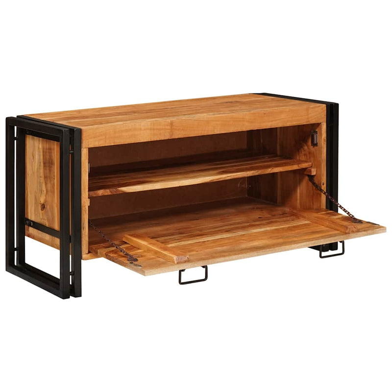 vidaXL Cipőszekrény polcokkal Barna 90 x 38 x 45 cm tömör akácfa