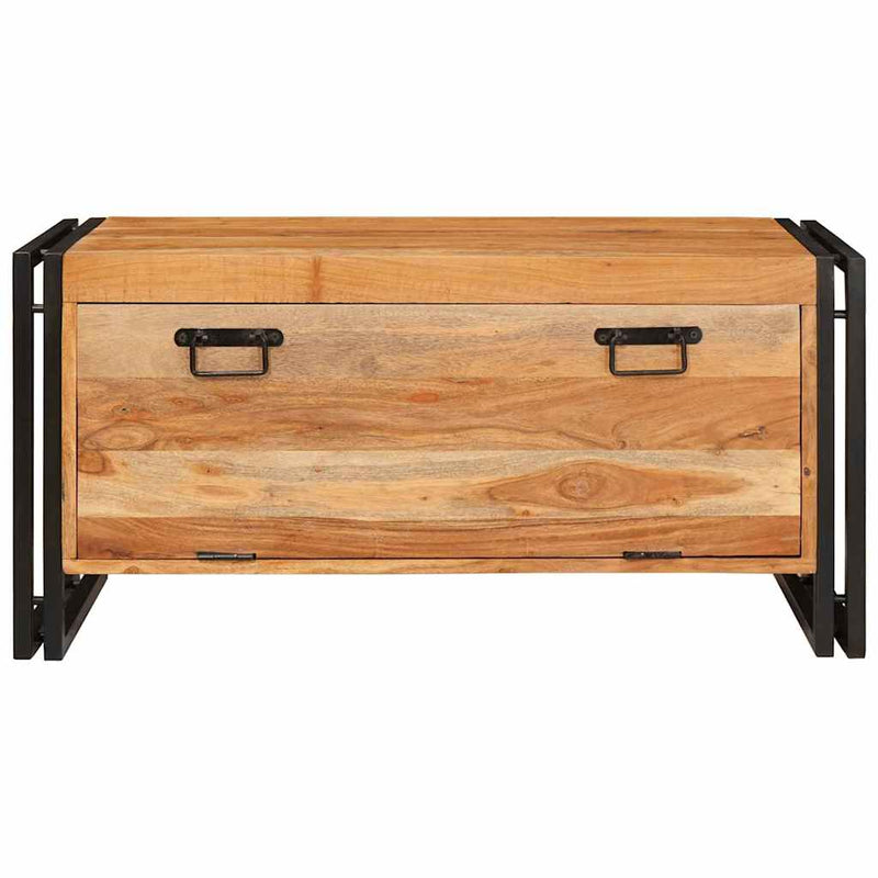 vidaXL Cipőszekrény polcokkal Barna 90 x 38 x 45 cm tömör akácfa