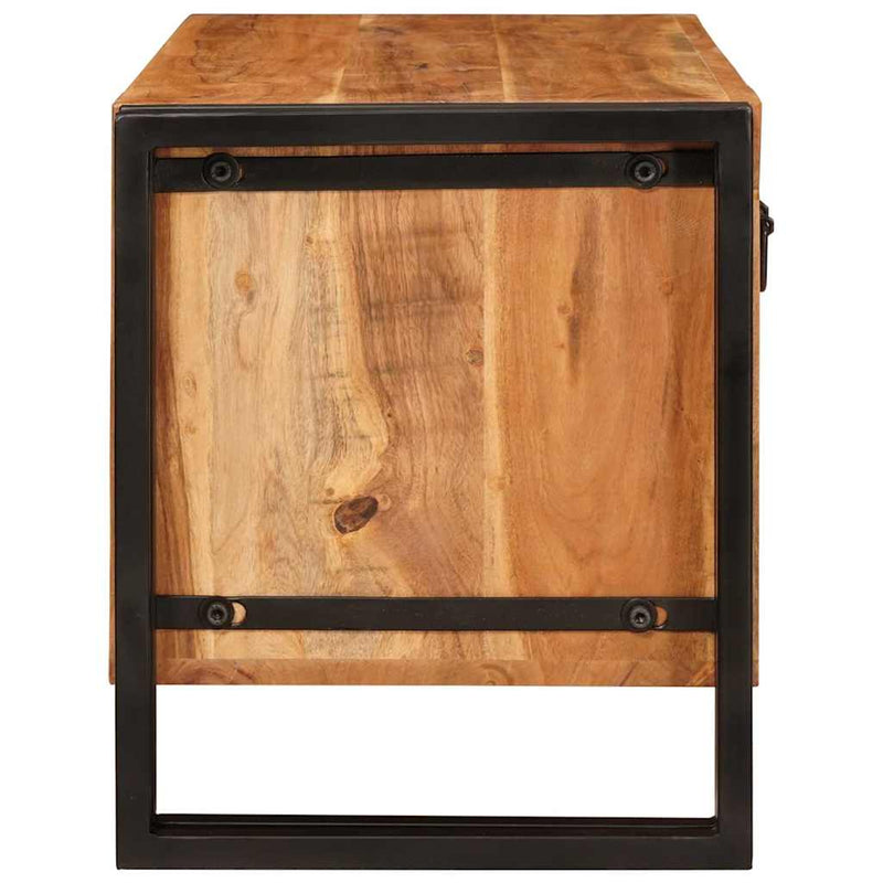 vidaXL Cipőszekrény polcokkal Barna 90 x 38 x 45 cm tömör akácfa