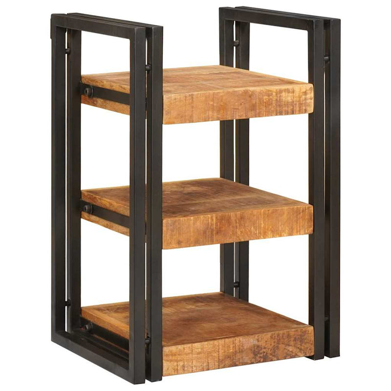 vidaXL Éjjeli asztal Barna és fekete 38 x 33 x 58 cm Tömör Mangófát