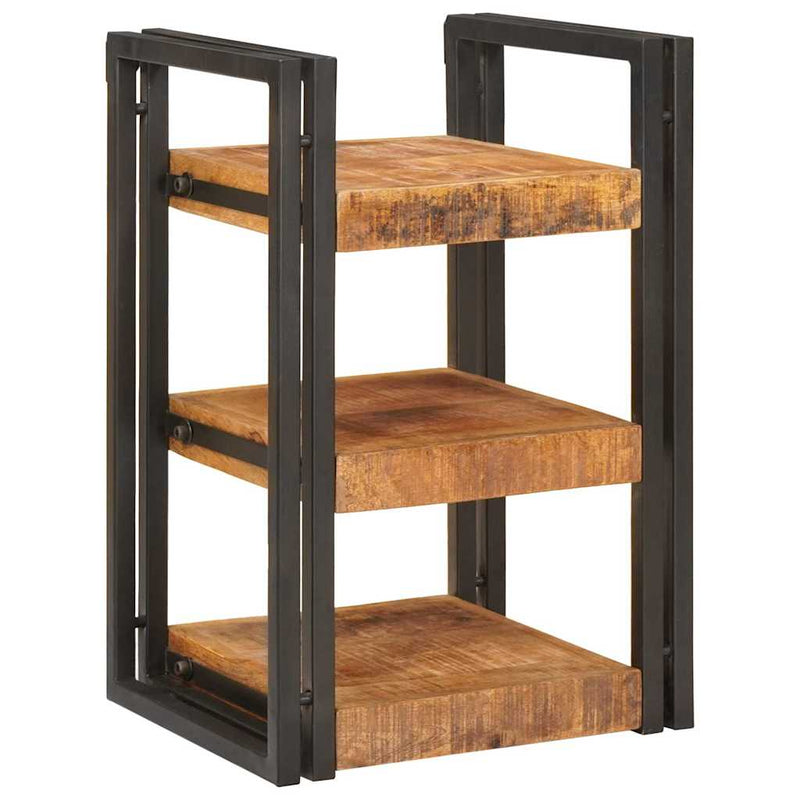 vidaXL Éjjeli asztal Barna és fekete 38 x 33 x 58 cm Tömör Mangófát