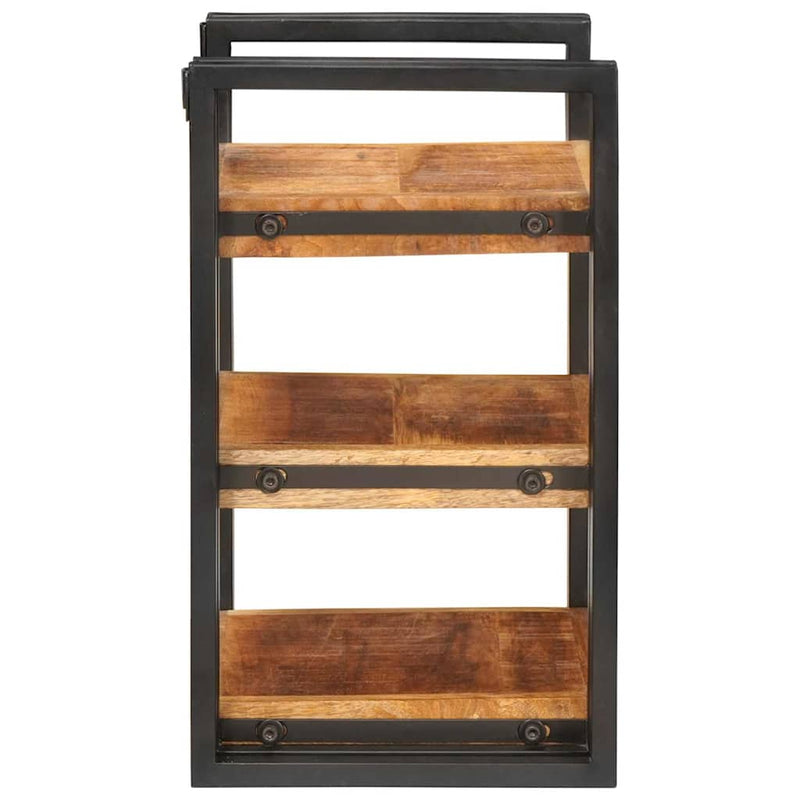 vidaXL Éjjeli asztal Barna és fekete 38 x 33 x 58 cm Tömör Mangófát