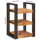 vidaXL Éjjeli asztal Barna és fekete 38 x 33 x 58 cm Tömör Mangófát