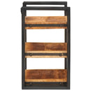 vidaXL Éjjeli asztal 2 pcs Barna és fekete Tömör Mangófát