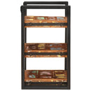 vidaXL Éjjeli asztal Barna és fekete Újrahasznosított Masszív Fa