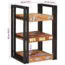 vidaXL Éjjeli asztal Barna és fekete Újrahasznosított Masszív Fa