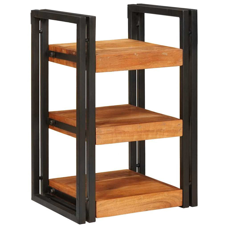 vidaXL Éjjeli asztal Barna és fekete 38 x 33 x 58 cm Tömör Fa Akácia