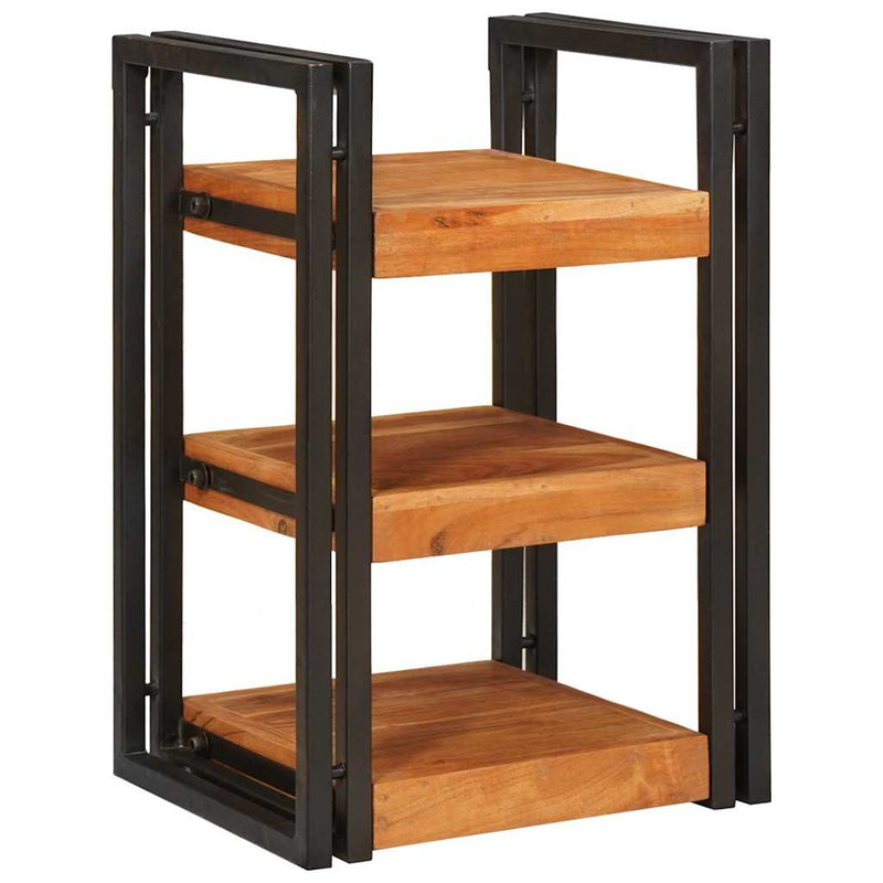 vidaXL Éjjeli asztal Barna és fekete 38 x 33 x 58 cm Tömör Fa Akácia