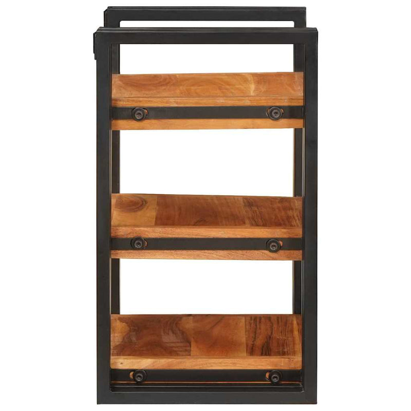 vidaXL Éjjeli asztal Barna és fekete 38 x 33 x 58 cm Tömör Fa Akácia
