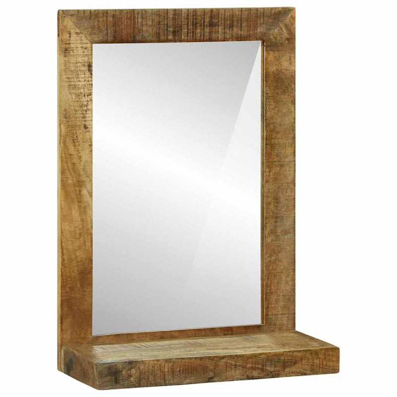 vidaXL Fürdőszobai tükör Barna 50 x 22 x 70 cm Masszív durva mangófa