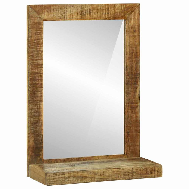 vidaXL Fürdőszobai tükör Barna 50 x 22 x 70 cm Masszív durva mangófa
