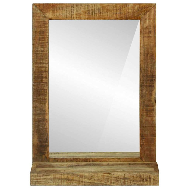 vidaXL Fürdőszobai tükör Barna 50 x 22 x 70 cm Masszív durva mangófa