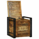 vidaXL Tároló Doboz Barna és fekete 50 x 50 x 50 cm durva mangófa