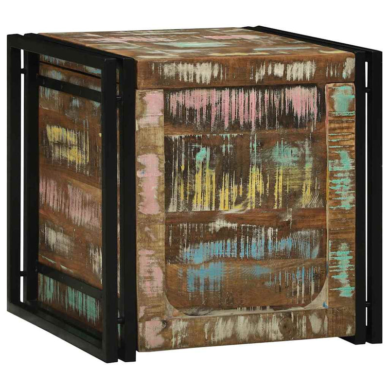 vidaXL Tárolódobozok 50 x 50 x 50 cm Tömör újrahasznosított fa