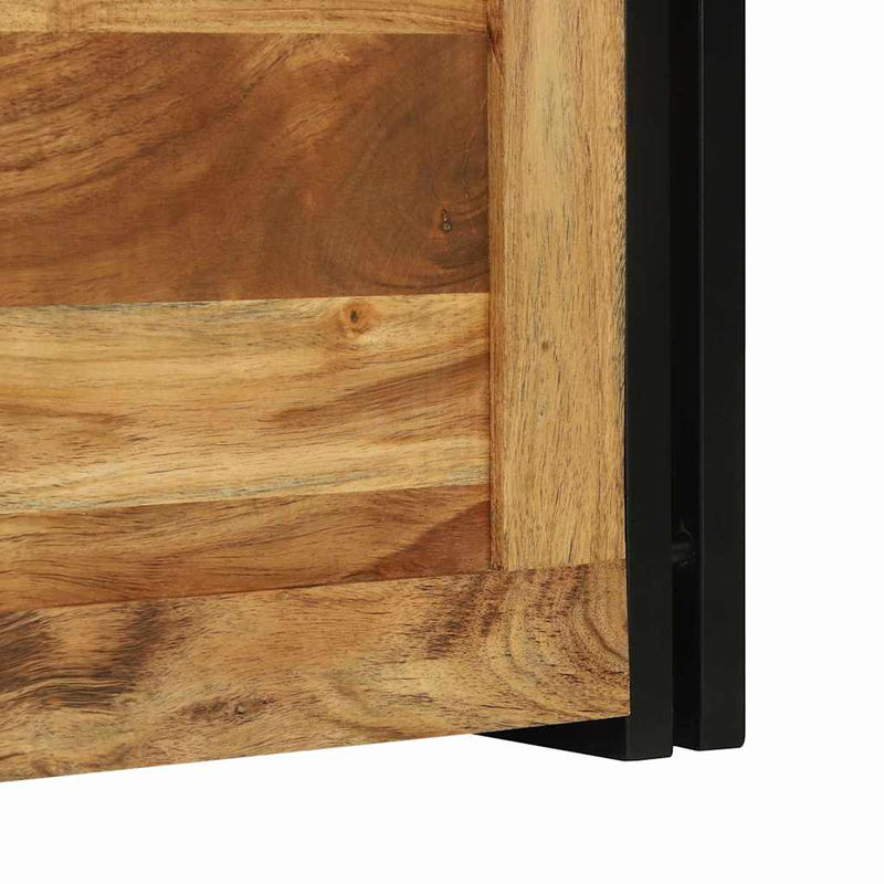 vidaXL Tároló Doboz Barna és fekete 50 x 50 x 50 cm Tömör akácfa