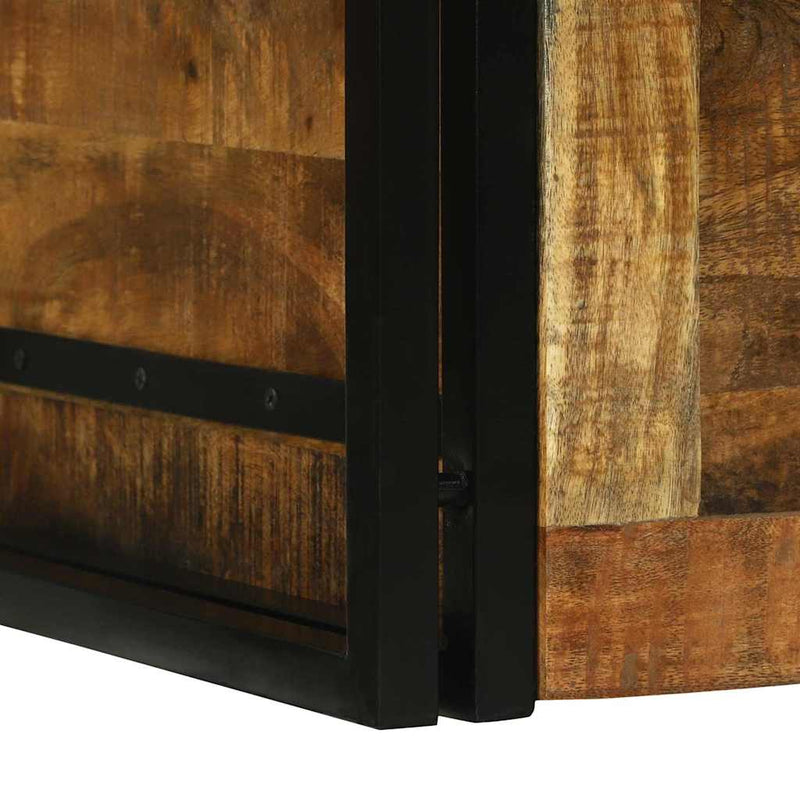 vidaXL Tároló Doboz 80 x 50 x 50 cm Durva mangófából és fémből készült