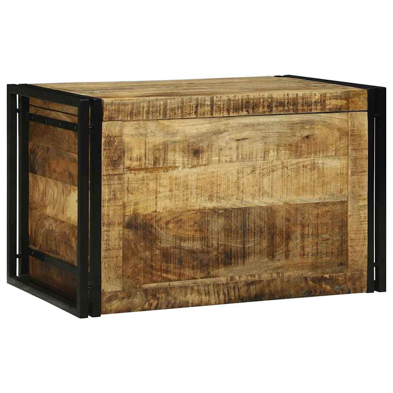 vidaXL Tároló Doboz 80 x 50 x 50 cm Durva mangófából és fémből készült