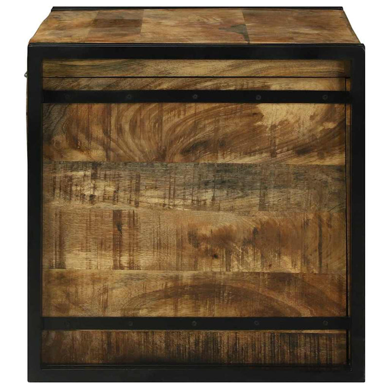 vidaXL Tároló Doboz 80 x 50 x 50 cm Durva mangófából és fémből készült