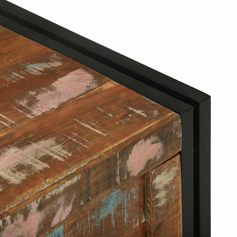 vidaXL Tároló Doboz tárolóval 80 x 50 x 50 cm Újrahasznosított fa