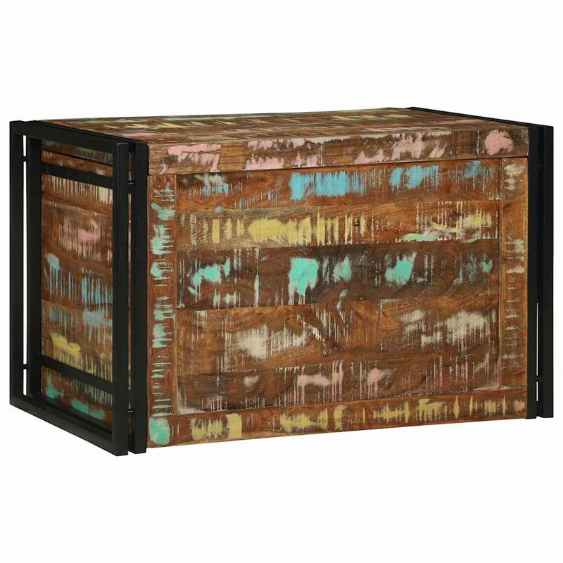 vidaXL Tároló Doboz tárolóval 80 x 50 x 50 cm Újrahasznosított fa