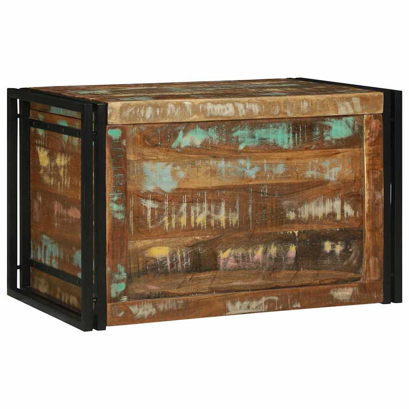 vidaXL Tároló Doboz tárolóval 80 x 50 x 50 cm Újrahasznosított fa