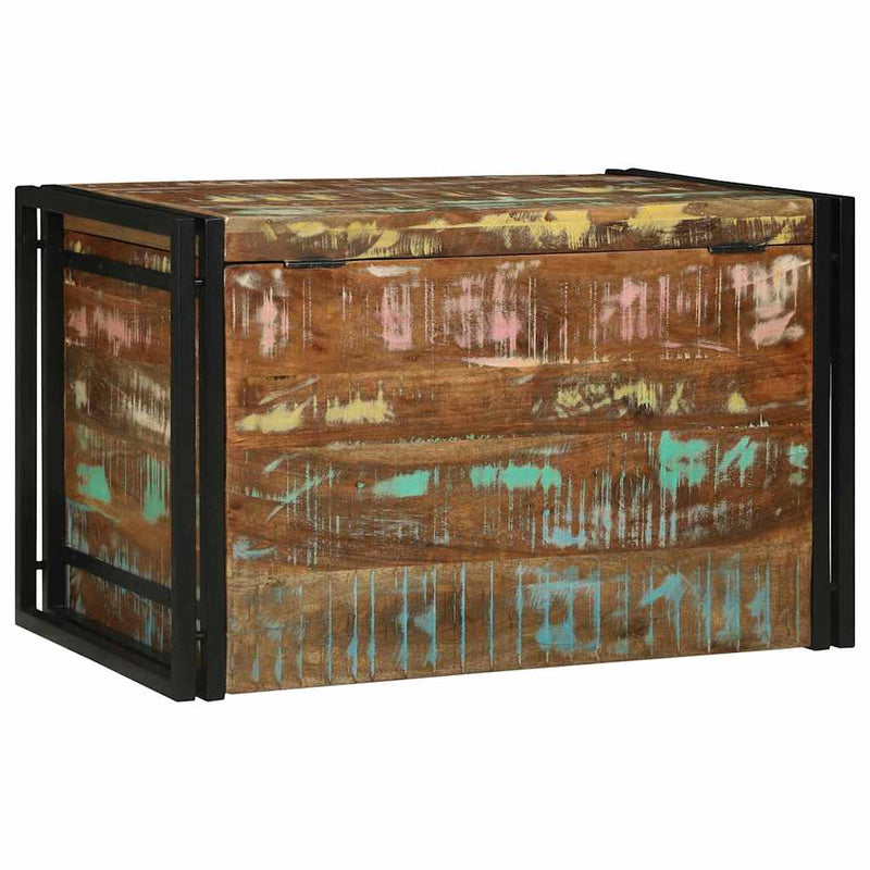 vidaXL Tároló Doboz tárolóval 80 x 50 x 50 cm Újrahasznosított fa