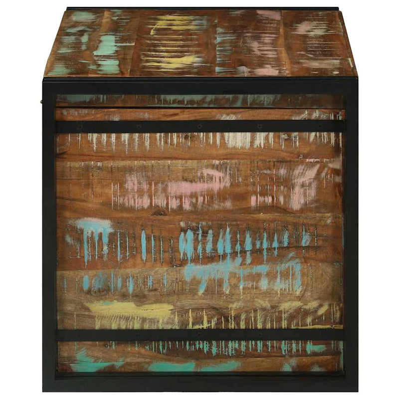 vidaXL Tároló Doboz tárolóval 80 x 50 x 50 cm Újrahasznosított fa