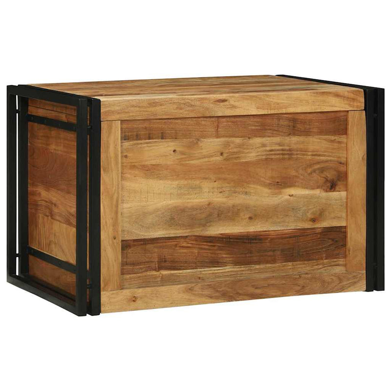 vidaXL Tároló Doboz tárolóval Barna és fekete 80 x 50 x 50 cm Akácfa