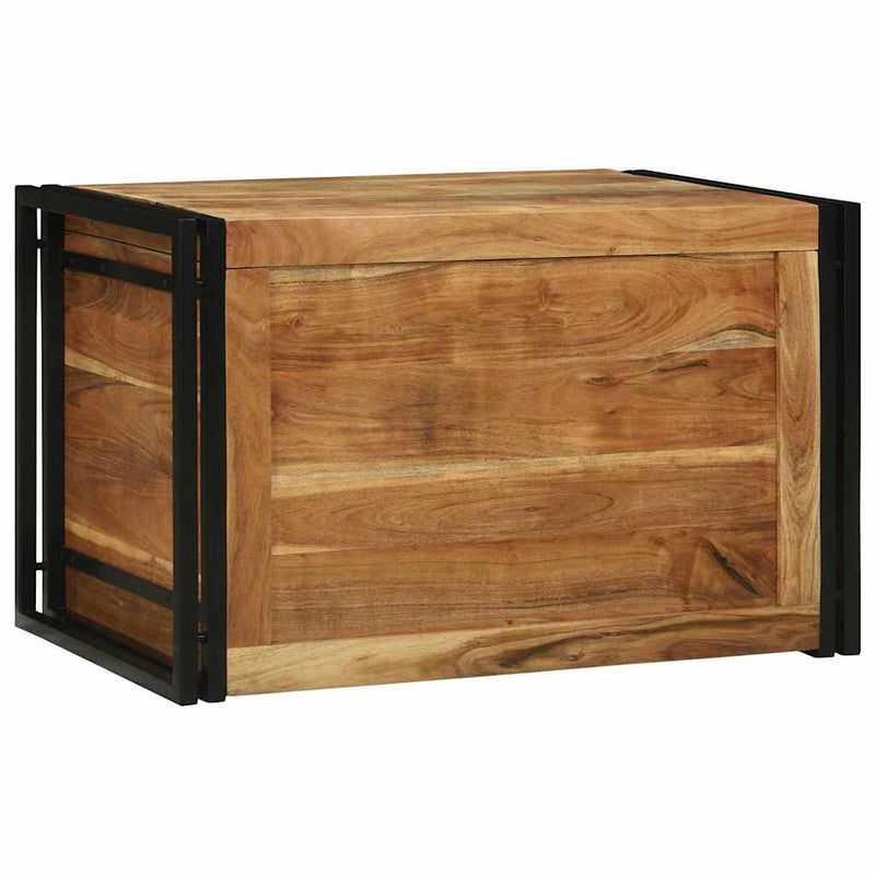 vidaXL Tároló Doboz tárolóval Barna és fekete 80 x 50 x 50 cm Akácfa
