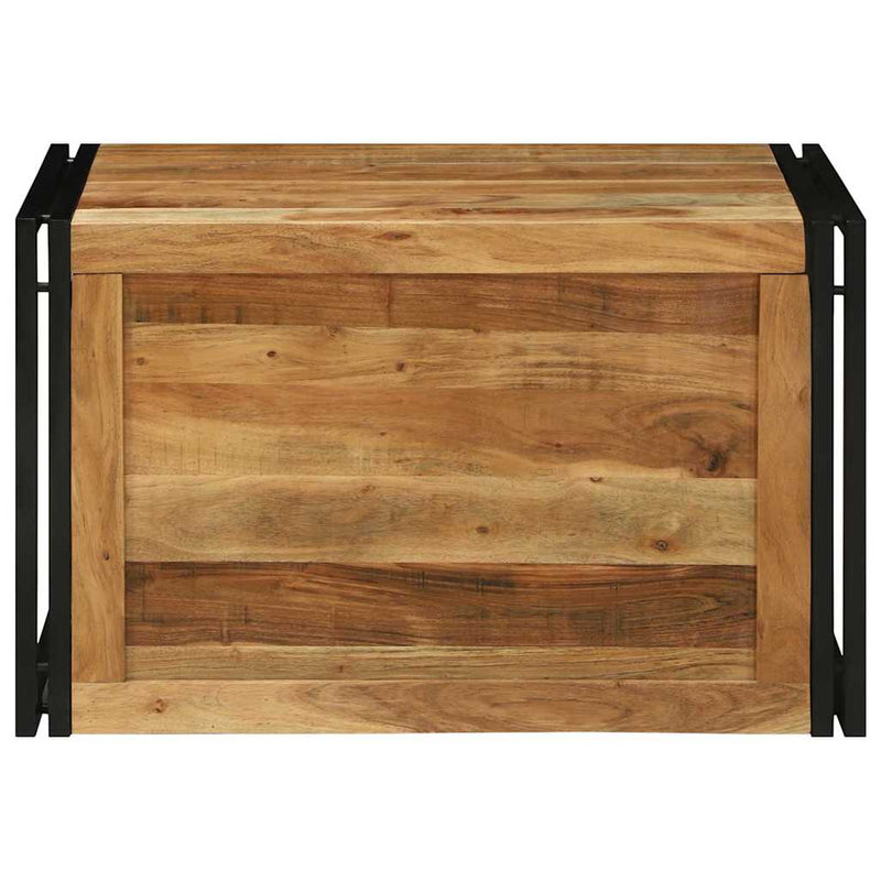 vidaXL Tároló Doboz tárolóval Barna és fekete 80 x 50 x 50 cm Akácfa