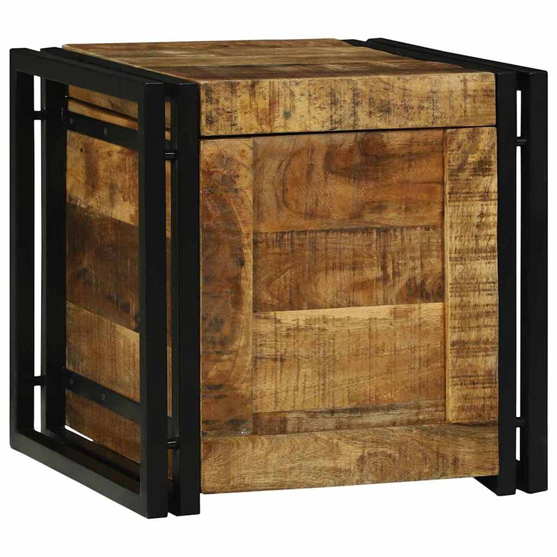 vidaXL Tároló Doboz Barna és fekete 40 x 40 x 40 cm tömör mangófa