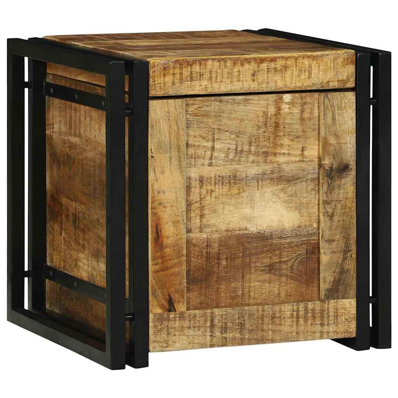 vidaXL Tároló Doboz Barna és fekete 40 x 40 x 40 cm tömör mangófa