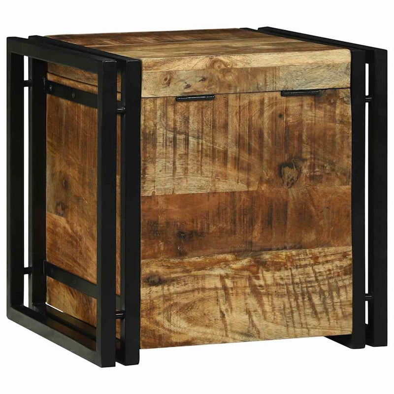 vidaXL Tároló Doboz Barna és fekete 40 x 40 x 40 cm tömör mangófa