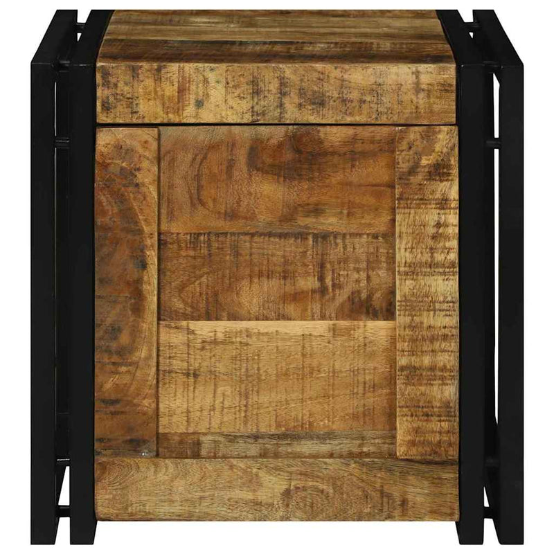 vidaXL Tároló Doboz Barna és fekete 40 x 40 x 40 cm tömör mangófa