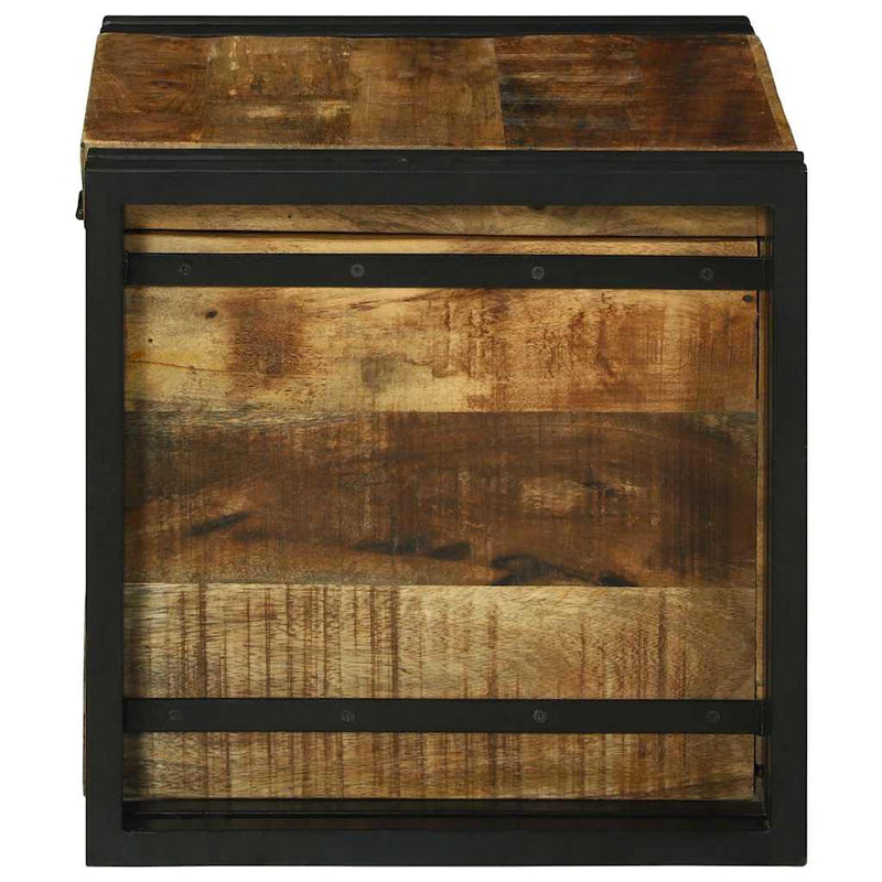 vidaXL Tároló Doboz Barna és fekete 40 x 40 x 40 cm tömör mangófa