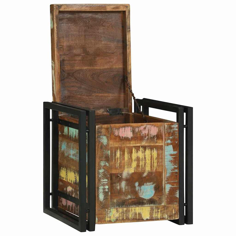 vidaXL Tároló Doboz Barna és fekete 40 x 40 x 40 cm Tömör akácfa