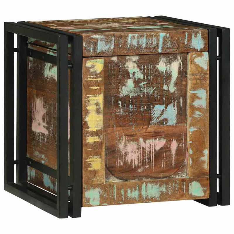 vidaXL Tároló Doboz Barna és fekete 40 x 40 x 40 cm Tömör akácfa