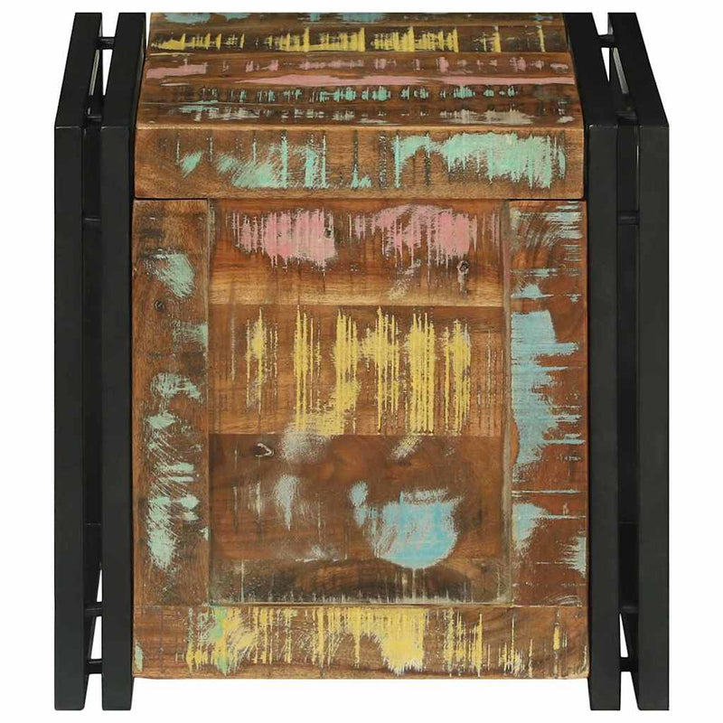 vidaXL Tároló Doboz Barna és fekete 40 x 40 x 40 cm Tömör akácfa