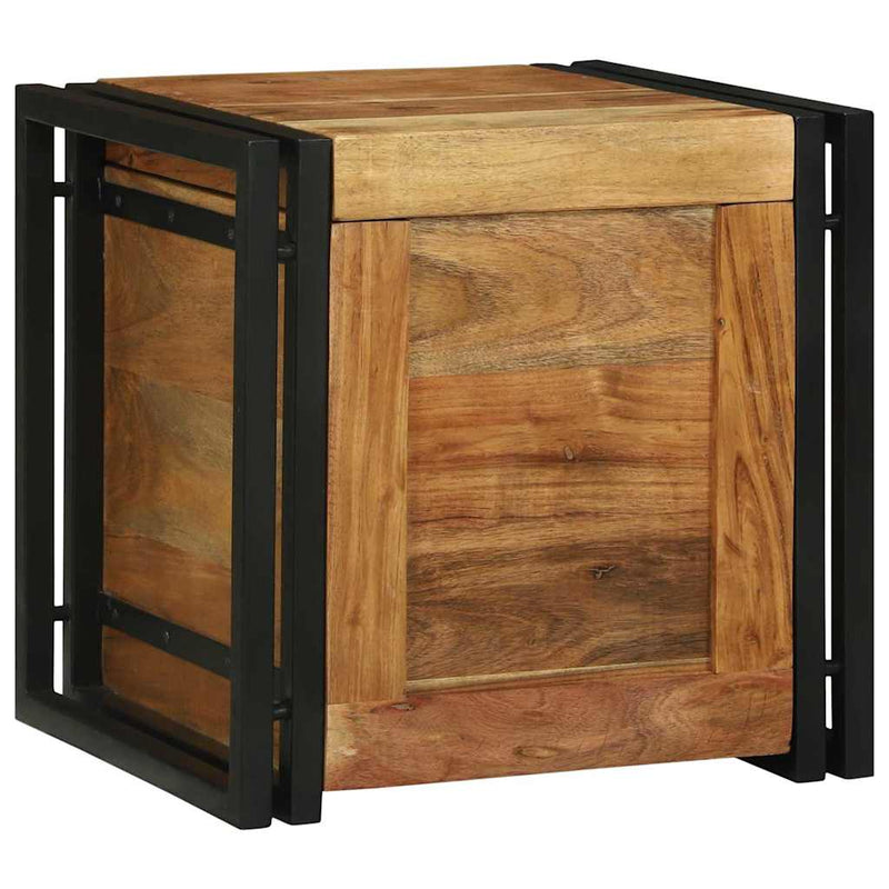 vidaXL Tárolódobozok Barna és fekete 40 x 40 x 40 cm Tömör akácfa