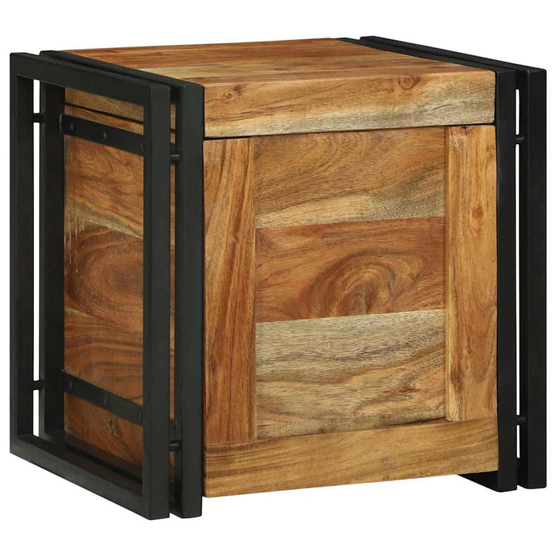 vidaXL Tárolódobozok Barna és fekete 40 x 40 x 40 cm Tömör akácfa