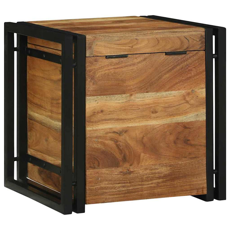 vidaXL Tárolódobozok Barna és fekete 40 x 40 x 40 cm Tömör akácfa