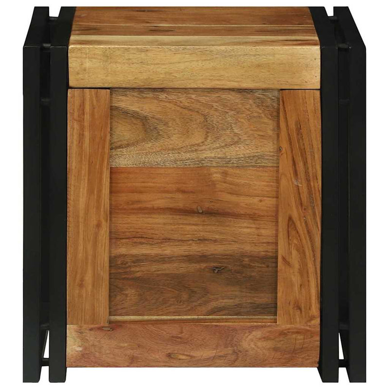 vidaXL Tárolódobozok Barna és fekete 40 x 40 x 40 cm Tömör akácfa