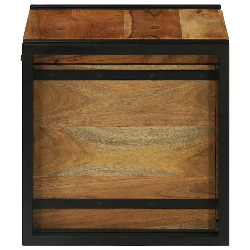 vidaXL Tárolódobozok Barna és fekete 40 x 40 x 40 cm Tömör akácfa