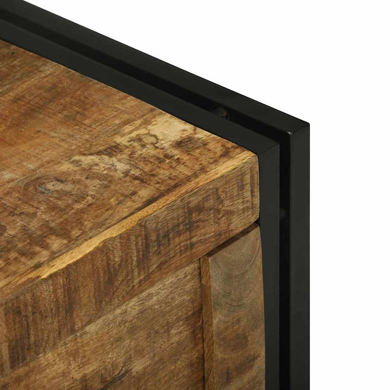vidaXL Tároló Doboz Barna és fekete 60 x 40 x 41 cm tömör mangófa